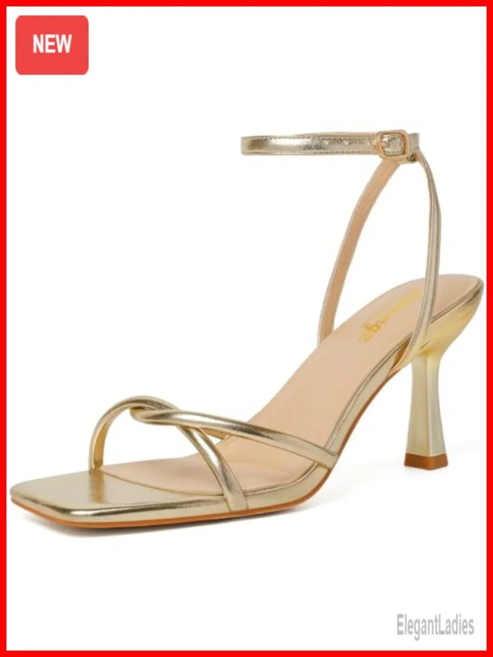 Women's Heeled Sandals Square Open Toe Kitten Strappy Ankle Strap Lace Up Dress